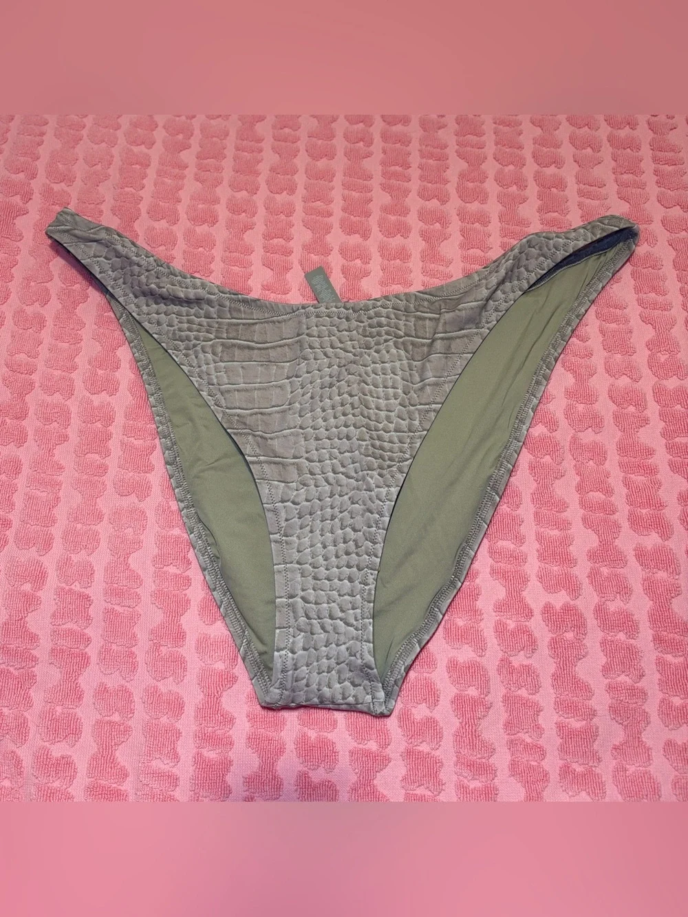 SKIMS Signature Swim Cheeky Tanga Bikini Bottom | Dune 🐊 Print | 2X | NWT